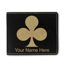 Load image into Gallery viewer, Faux Leather Bi-Fold Wallet, Poker Clubs, Personalized Engraving Included
