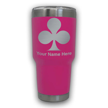 LaserGram 30oz Tumbler Mug, Poker Clubs, Personalized Engraving Included