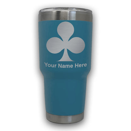 LaserGram 30oz Tumbler Mug, Poker Clubs, Personalized Engraving Included