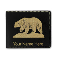 Load image into Gallery viewer, Faux Leather Bi-Fold Wallet, Polar Bear, Personalized Engraving Included
