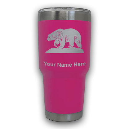 LaserGram 30oz Tumbler Mug, Polar Bear, Personalized Engraving Included