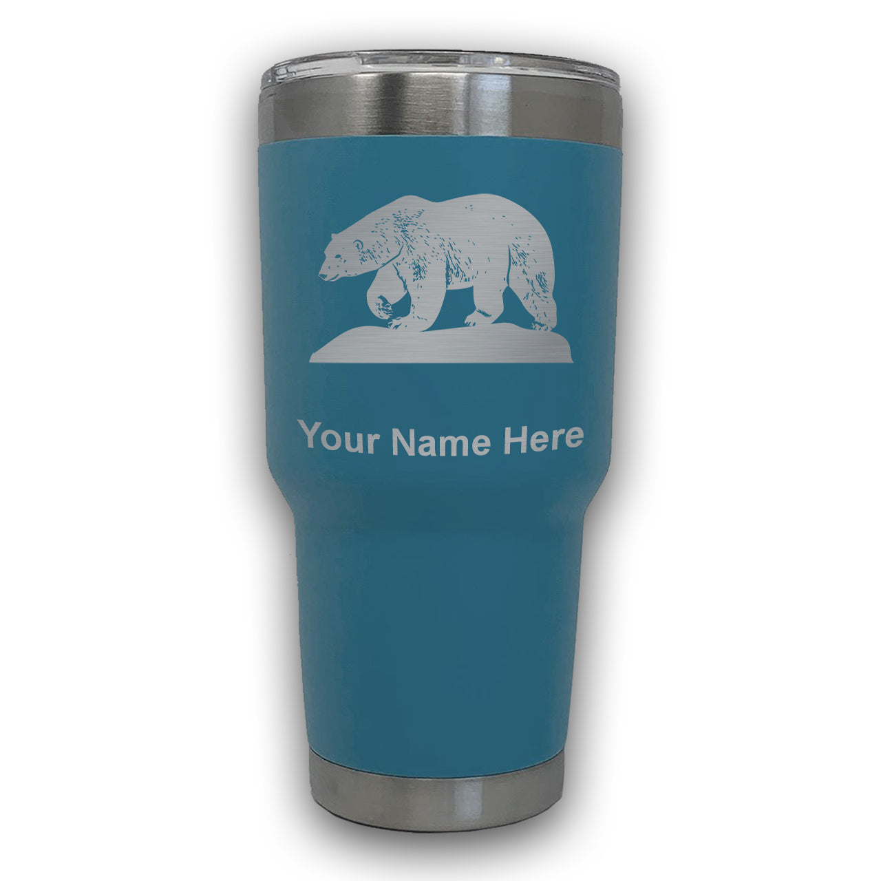 LaserGram 30oz Tumbler Mug, Polar Bear, Personalized Engraving Included