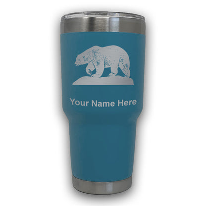 LaserGram 30oz Tumbler Mug, Polar Bear, Personalized Engraving Included