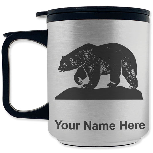 Coffee Travel Mug, Polar Bear, Personalized Engraving Included