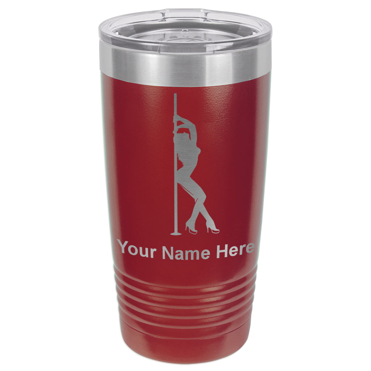 20oz Vacuum Insulated Tumbler Mug, Pole Dancer, Personalized Engraving Included