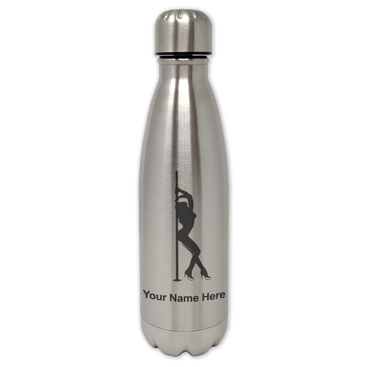 LaserGram Single Wall Water Bottle, Pole Dancer, Personalized Engraving Included