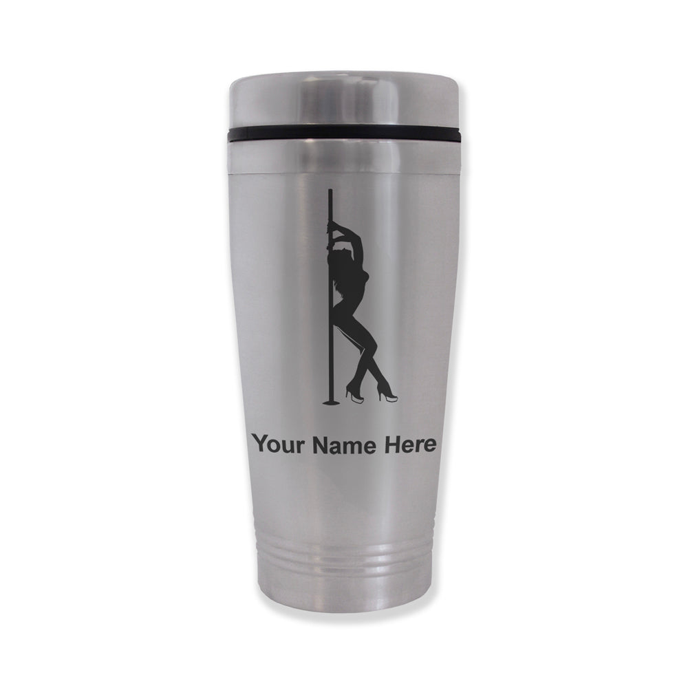 Commuter Travel Mug, Pole Dancer, Personalized Engraving Included