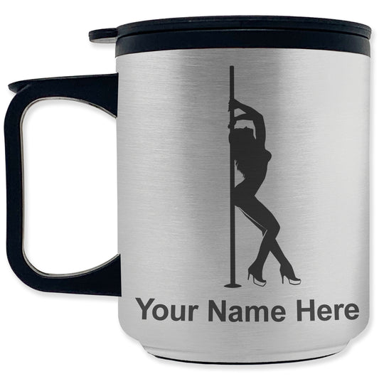 Coffee Travel Mug, Pole Dancer, Personalized Engraving Included