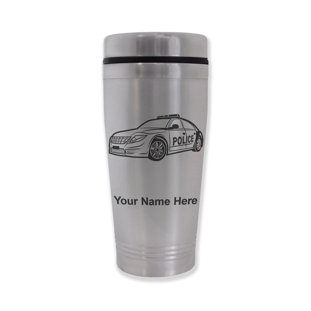 Commuter Travel Mug, Police Car, Personalized Engraving Included
