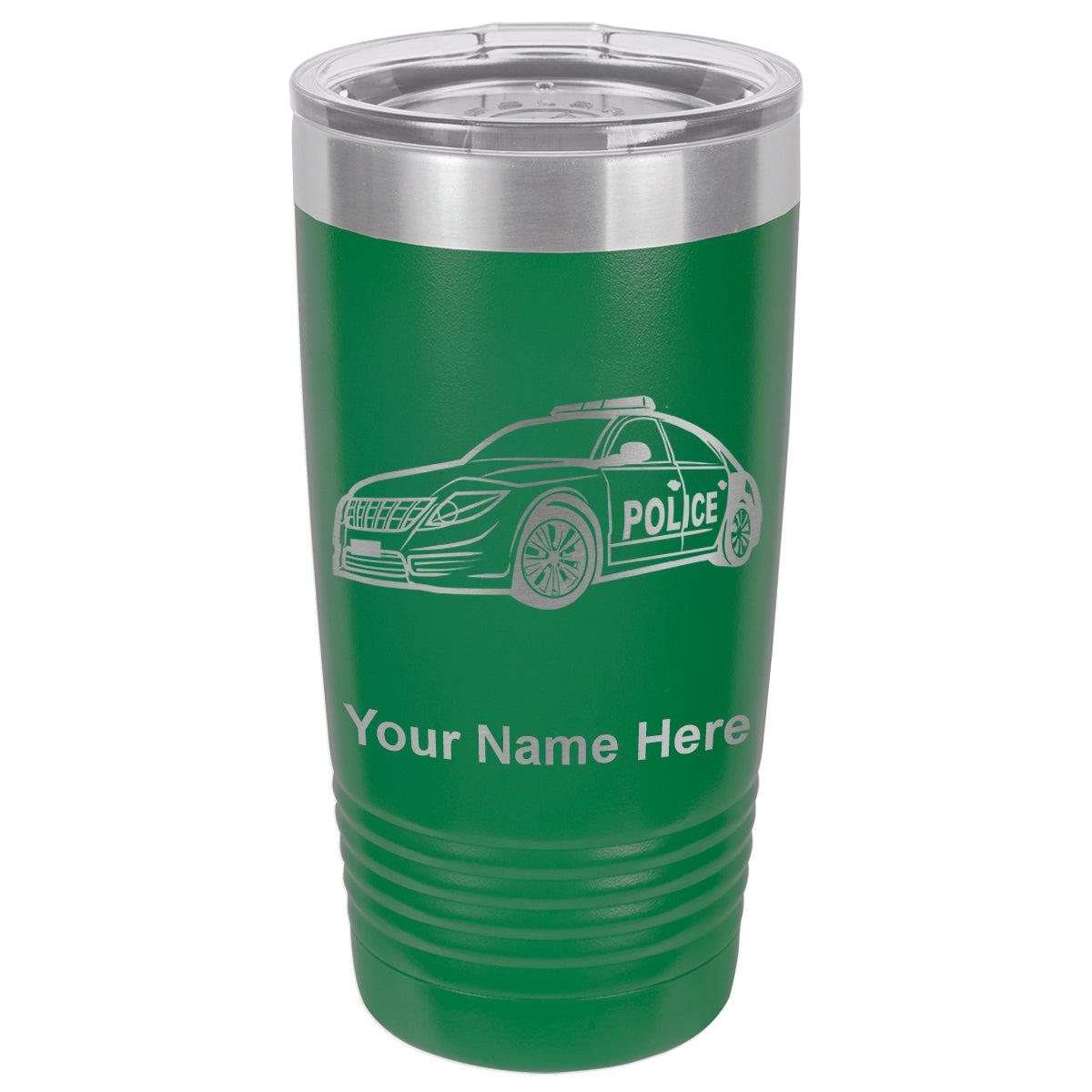 20oz Vacuum Insulated Tumbler Mug, Police Car, Personalized Engraving Included