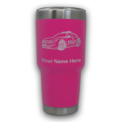 LaserGram 30oz Tumbler Mug, Police Car, Personalized Engraving Included