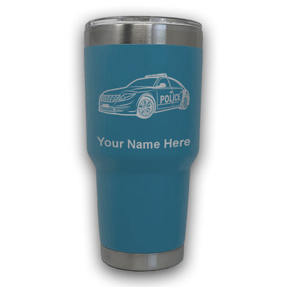 LaserGram 30oz Tumbler Mug, Police Car, Personalized Engraving Included