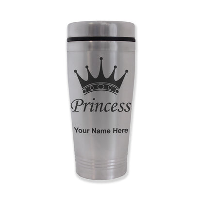 Commuter Travel Mug, Princess Crown, Personalized Engraving Included