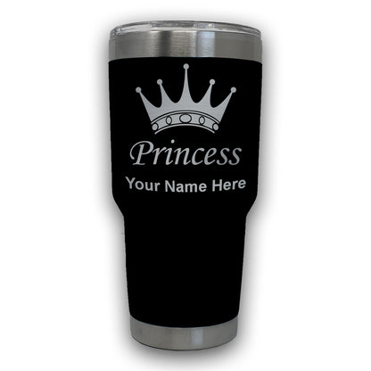 LaserGram 30oz Tumbler Mug, Princess Crown, Personalized Engraving Included