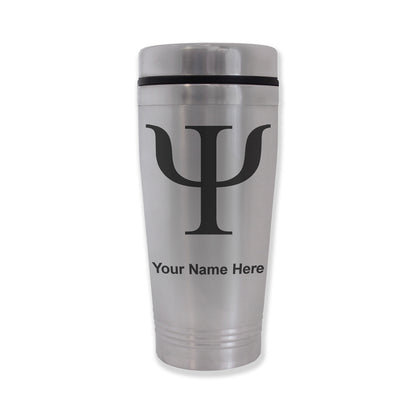 Commuter Travel Mug, Psi Symbol, Personalized Engraving Included
