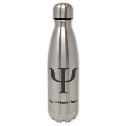 LaserGram Single Wall Water Bottle, Psi Symbol, Personalized Engraving Included
