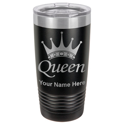 20oz Vacuum Insulated Tumbler Mug, Queen Crown, Personalized Engraving Included