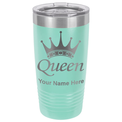 20oz Vacuum Insulated Tumbler Mug, Queen Crown, Personalized Engraving Included