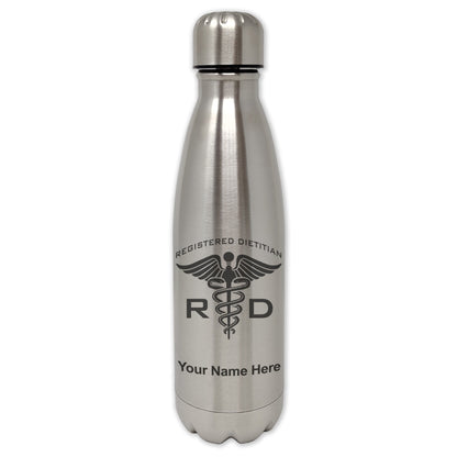 LaserGram Single Wall Water Bottle, RD Registered Dietitian, Personalized Engraving Included