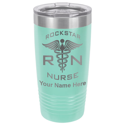 20oz Vacuum Insulated Tumbler Mug, RN Rockstar Nurse, Personalized Engraving Included