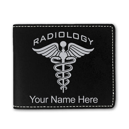 Faux Leather Bi-Fold Wallet, Radiology, Personalized Engraving Included