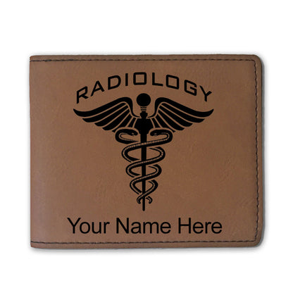 Faux Leather Bi-Fold Wallet, Radiology, Personalized Engraving Included