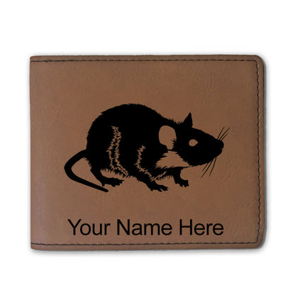 Faux Leather Bi-Fold Wallet, Rat, Personalized Engraving Included