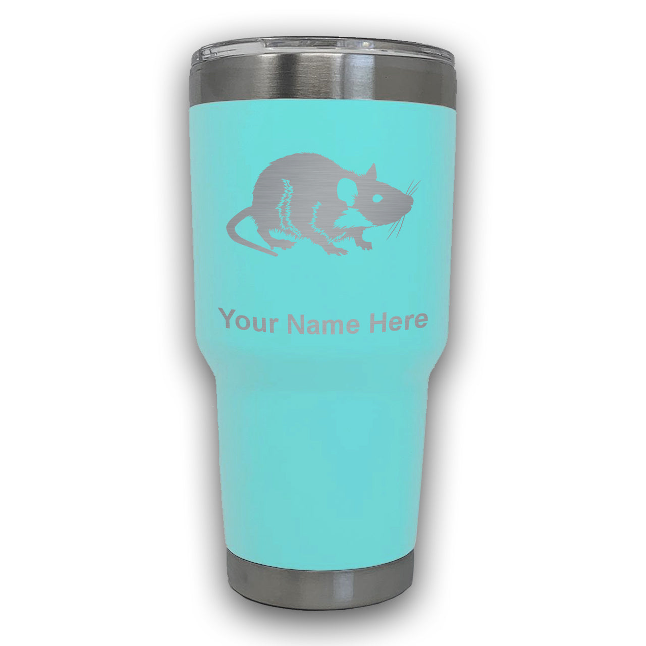 LaserGram 30oz Tumbler Mug, Rat, Personalized Engraving Included