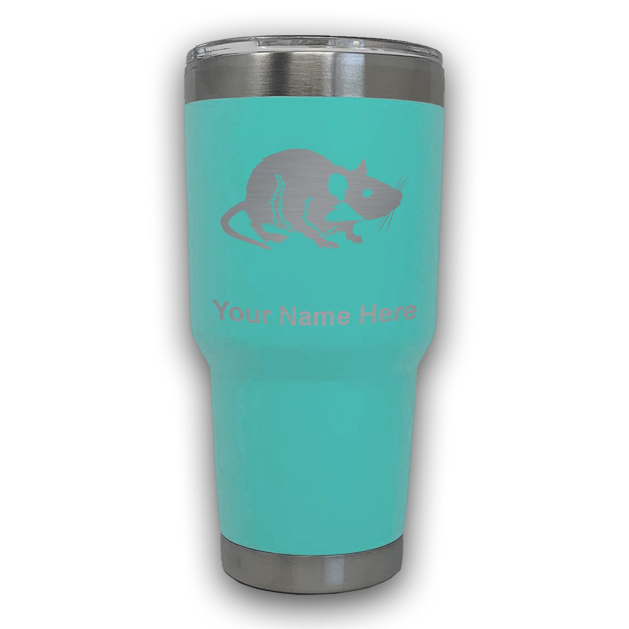 LaserGram 30oz Tumbler Mug, Rat, Personalized Engraving Included