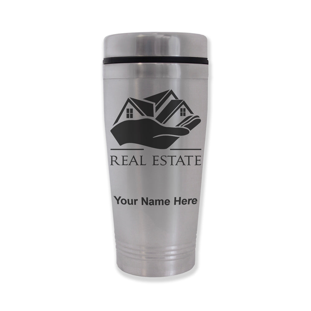 Commuter Travel Mug, Real Estate, Personalized Engraving Included