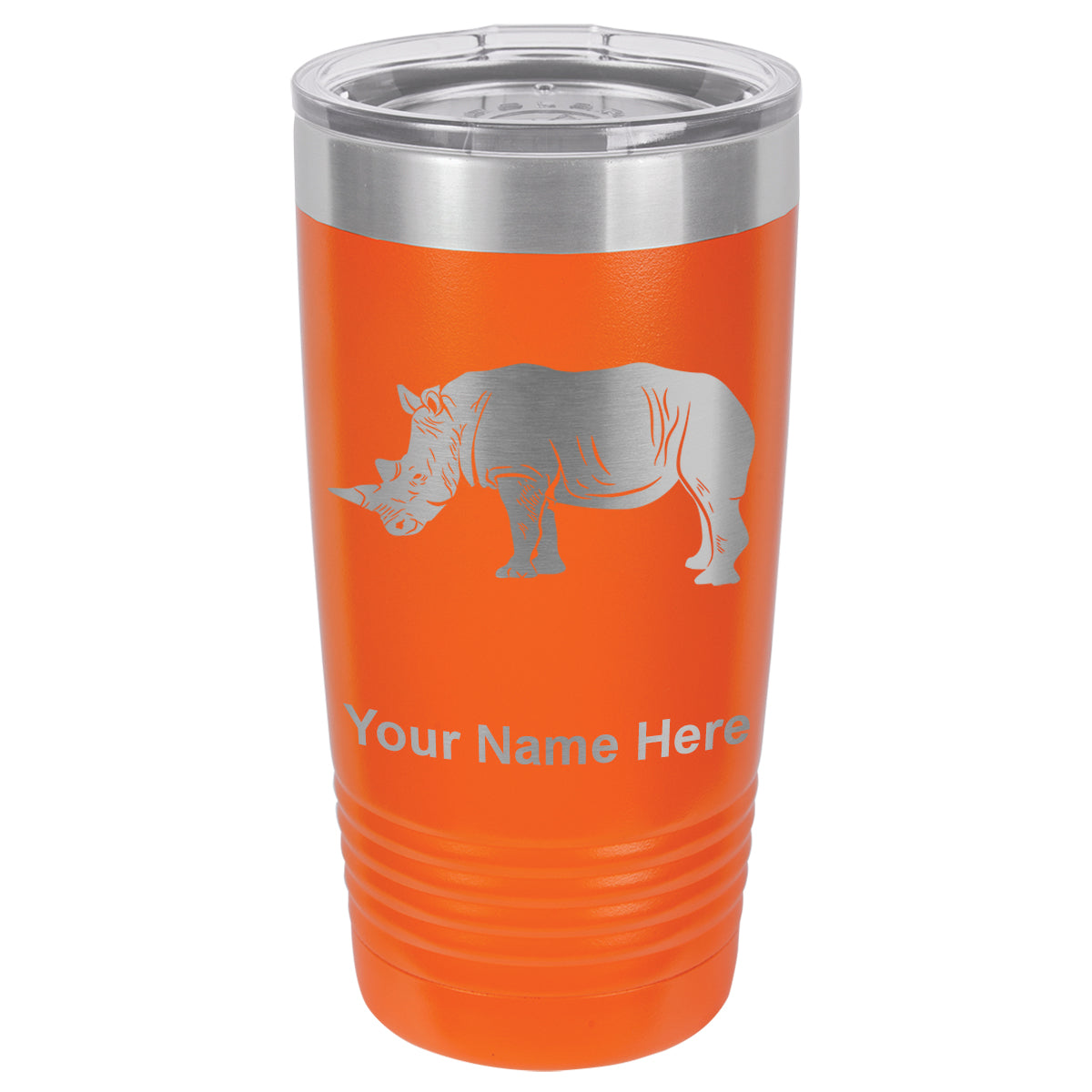20oz Vacuum Insulated Tumbler Mug, Rhinoceros, Personalized Engraving Included