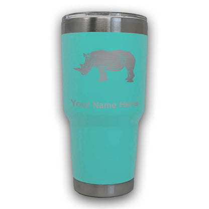 LaserGram 30oz Tumbler Mug, Rhinoceros, Personalized Engraving Included