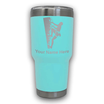 LaserGram 30oz Tumbler Mug, Rock Climber, Personalized Engraving Included