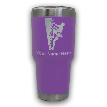 LaserGram 30oz Tumbler Mug, Rock Climber, Personalized Engraving Included