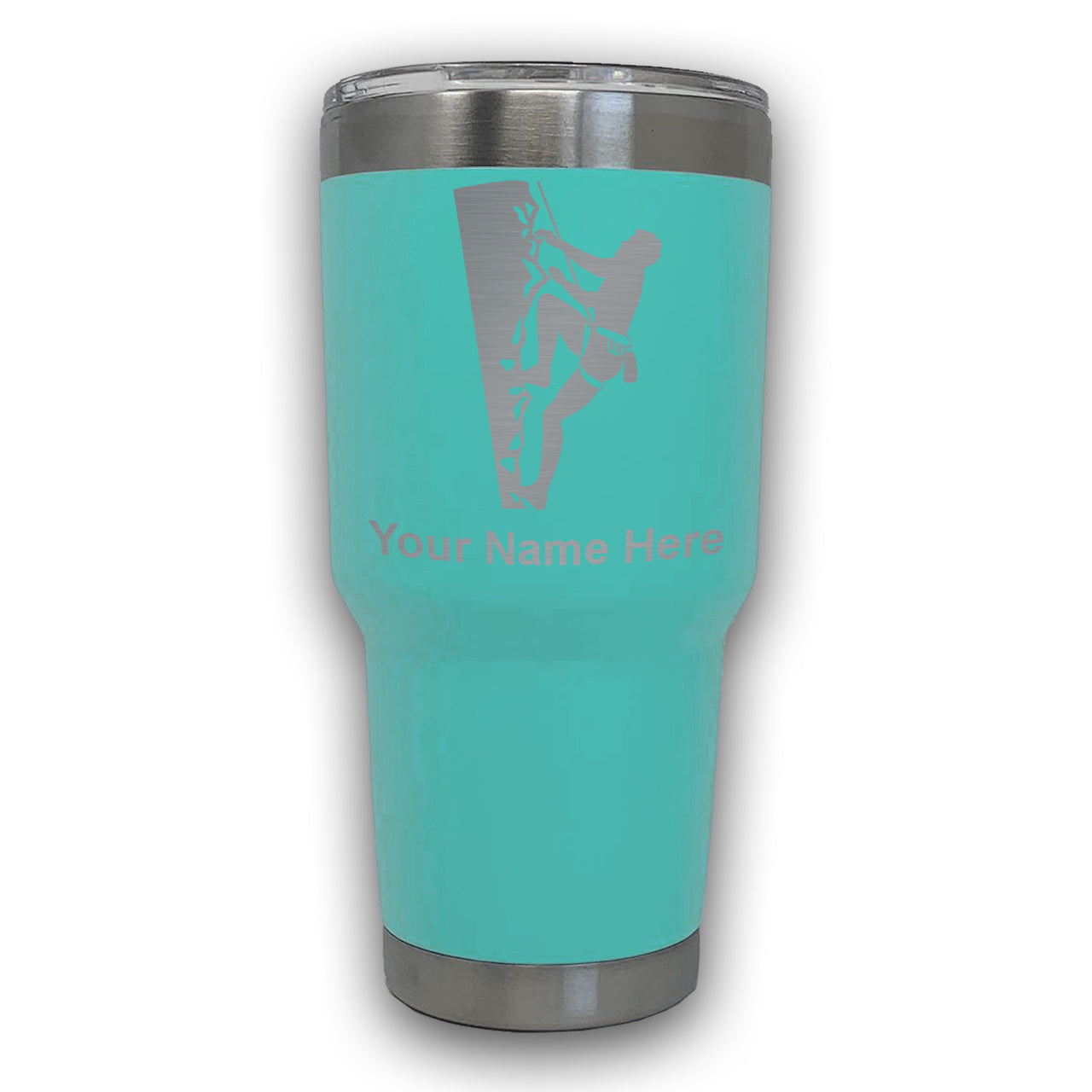 LaserGram 30oz Tumbler Mug, Rock Climber, Personalized Engraving Included