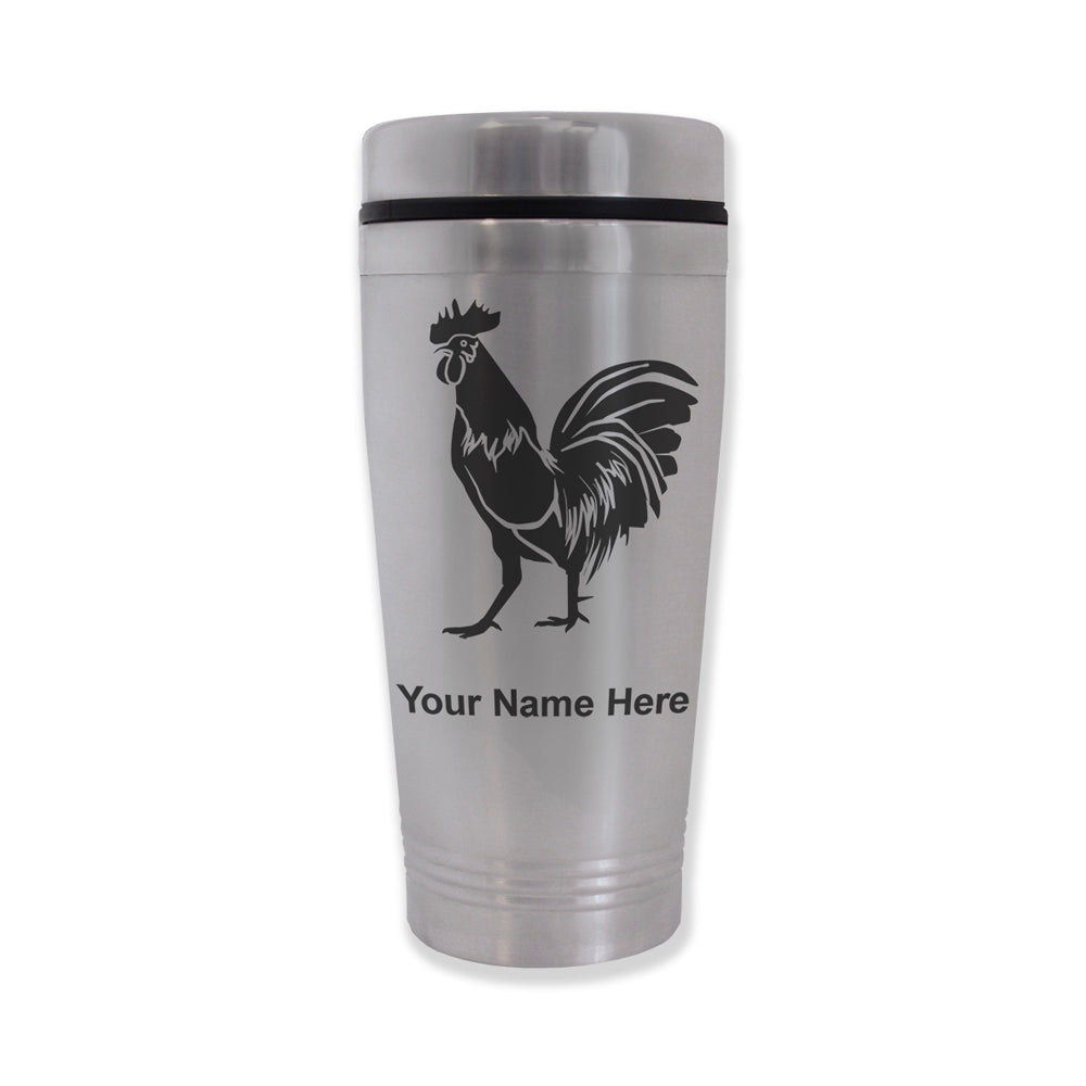 Commuter Travel Mug, Rooster, Personalized Engraving Included