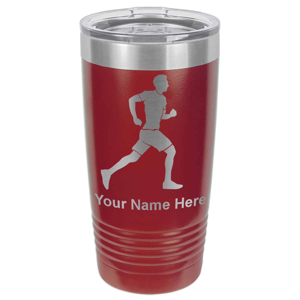 20oz Vacuum Insulated Tumbler Mug, Running Man, Personalized Engraving Included