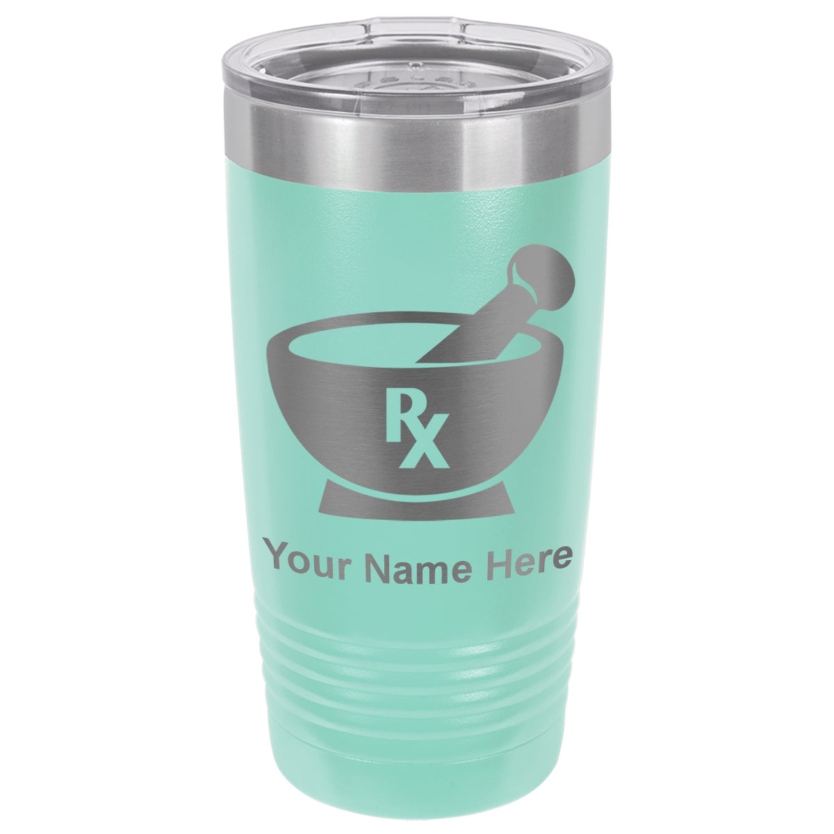 20oz Vacuum Insulated Tumbler Mug, Rx Pharmacy Symbol, Personalized Engraving Included