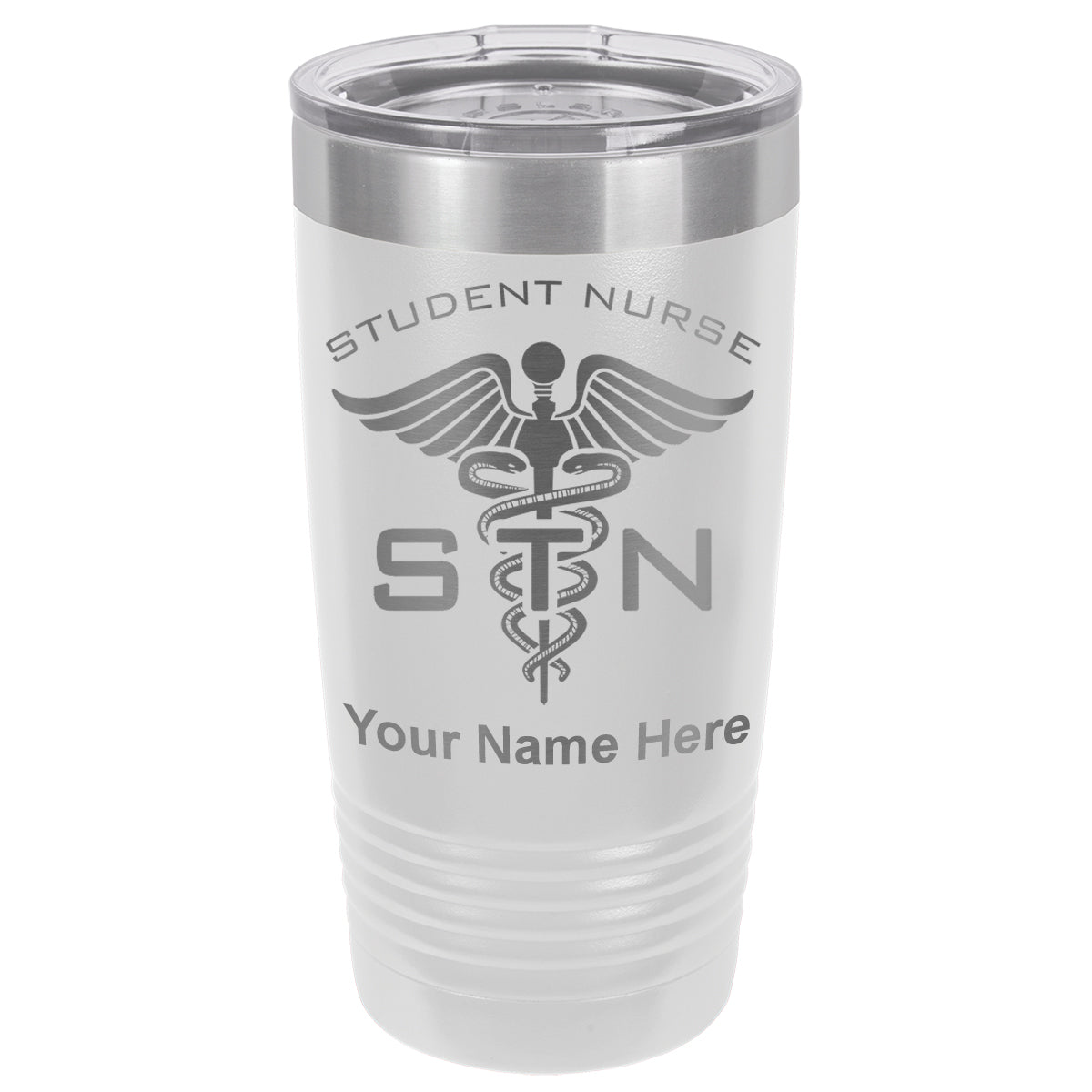 20oz Vacuum Insulated Tumbler Mug, STN Student Nurse, Personalized Engraving Included