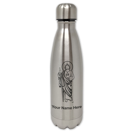LaserGram Single Wall Water Bottle, Saint Jude, Personalized Engraving Included