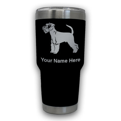 LaserGram 30oz Tumbler Mug, Schnauzer Dog, Personalized Engraving Included