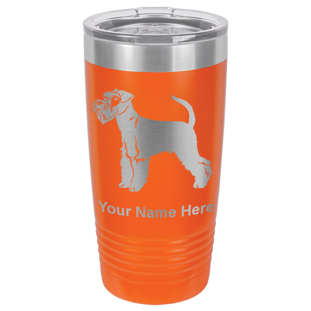 20oz Vacuum Insulated Tumbler Mug, Schnauzer Dog, Personalized Engraving Included