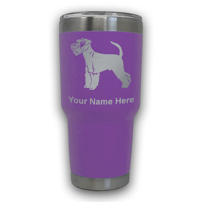 LaserGram 30oz Tumbler Mug, Schnauzer Dog, Personalized Engraving Included