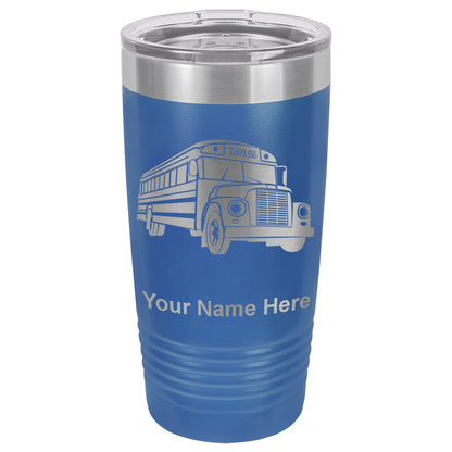 20oz Vacuum Insulated Tumbler Mug, School Bus, Personalized Engraving Included