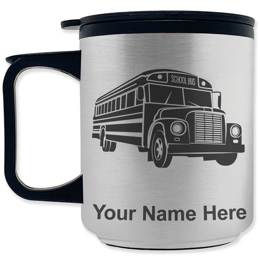 Coffee Travel Mug, School Bus, Personalized Engraving Included