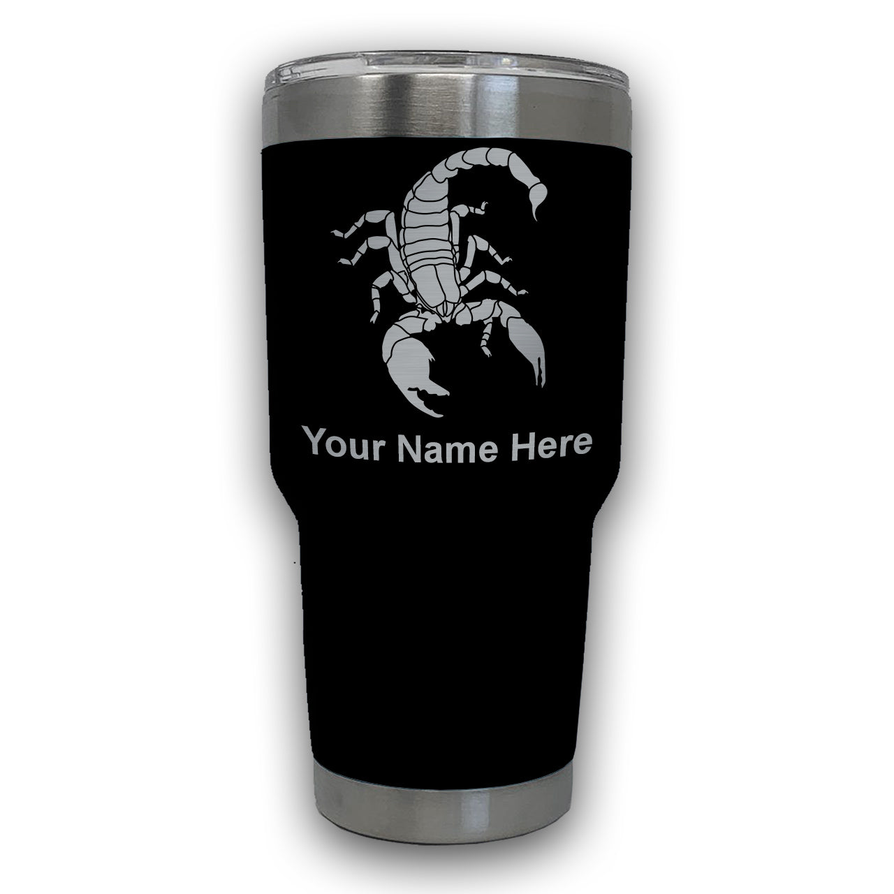 LaserGram 30oz Tumbler Mug, Scorpion, Personalized Engraving Included