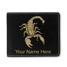 Load image into Gallery viewer, Faux Leather Bi-Fold Wallet, Scorpion, Personalized Engraving Included
