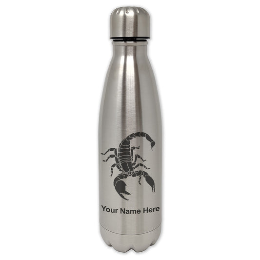 LaserGram Single Wall Water Bottle, Scorpion, Personalized Engraving Included