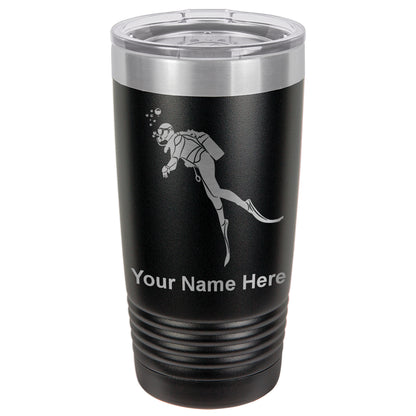 20oz Vacuum Insulated Tumbler Mug, Scuba Diver, Personalized Engraving Included