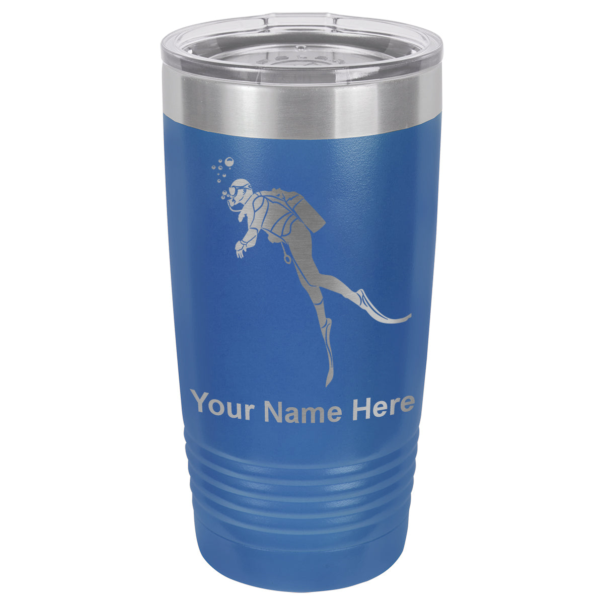 20oz Vacuum Insulated Tumbler Mug, Scuba Diver, Personalized Engraving Included